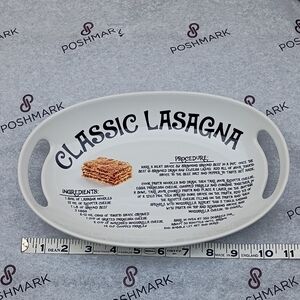 Classic Lasagna White Ceramic Baking Dish Kitchen Decor Platter